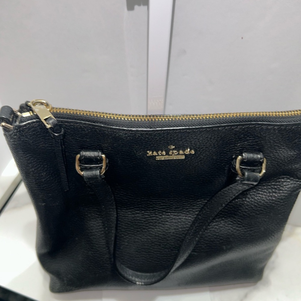 Black Leather Kate Spade Tote Bag - Picture 3 of 10